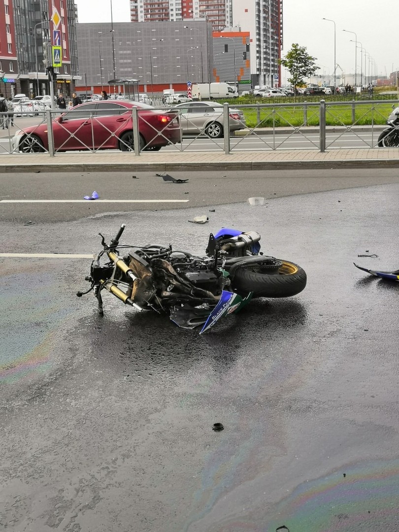 Motorcyclist slams into concrete barrier.jpg