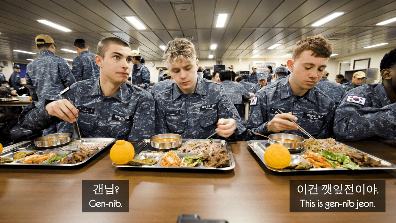 군대 밥이 이렇다고_! 대형수송함 마라도함 짬밥 먹고 반한 영국 대학생들!! 11-17 screenshot.png 영국남자 채널에 나온 해군 점심메뉴